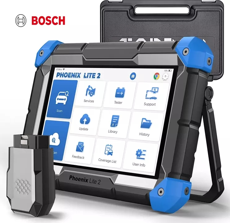 2cestný dvoucestný skener Bosch Phoenix Lite Nejnovější verze 2023 Bezdrátový diagnostický skener do auta Kód ECU 34+ Funkce resetování Kompletní kontrola systémového oleje ABS Bleed Reset
