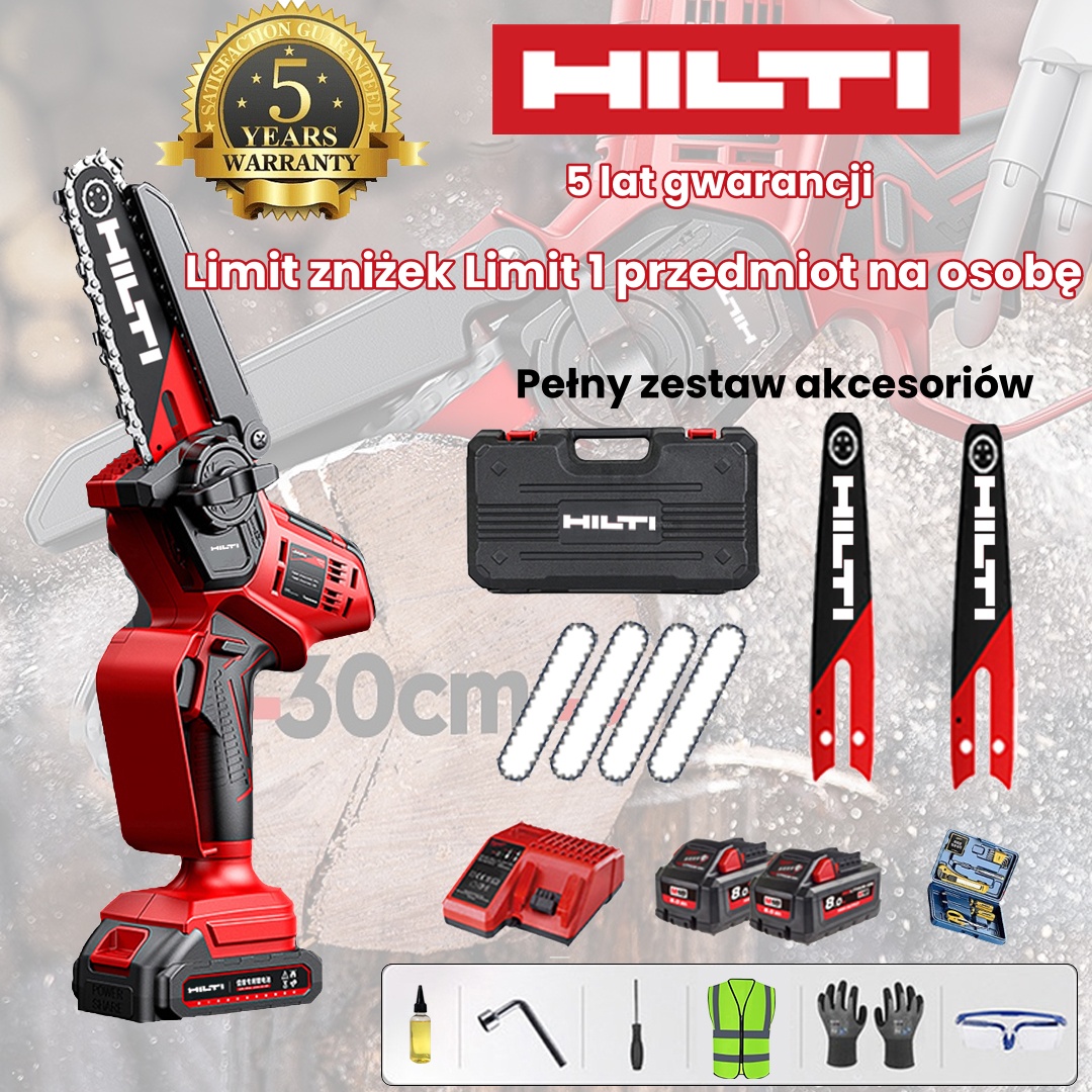 Przenośna elektryczna piła łańcuchowa Hilti z akumulatorem litowym