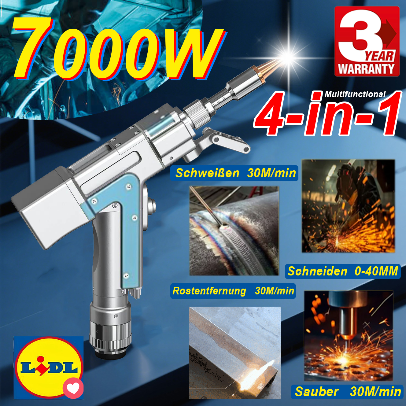 MAKITA 4-in-1-Multifunktions-Laserschweißpistole (kann zum Schweißen, Schneiden, Entrosten und Reinigen verwendet werden)