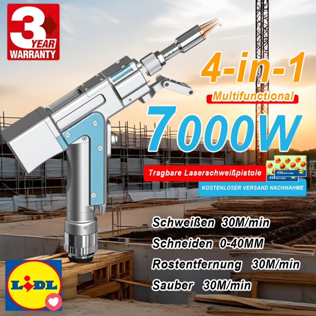 MAKITA 4-in-1-Multifunktions-Laserschweißpistole (kann zum Schweißen, Schneiden, Entrosten und Reinigen verwendet werden)