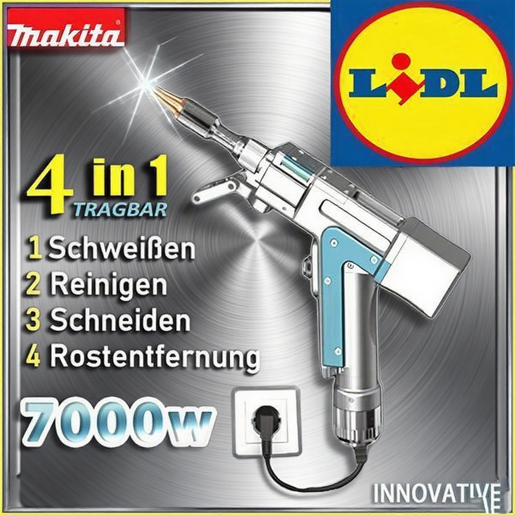MAKITA 4-in-1 Multifunktions-Laserschweißpistole – Schweißen, Schneiden, Entrosten &amp; Reinigen in einem Gerät!