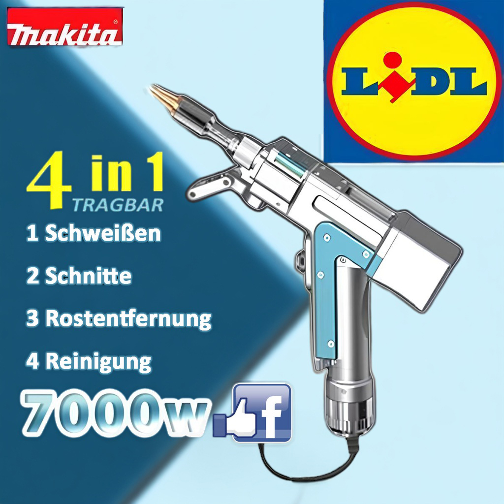 Makita 4-in-1 Multifunktions-Laserschweißpistole – Schweißen, Reinigen, Entrosten &amp; Schneiden in Einem!